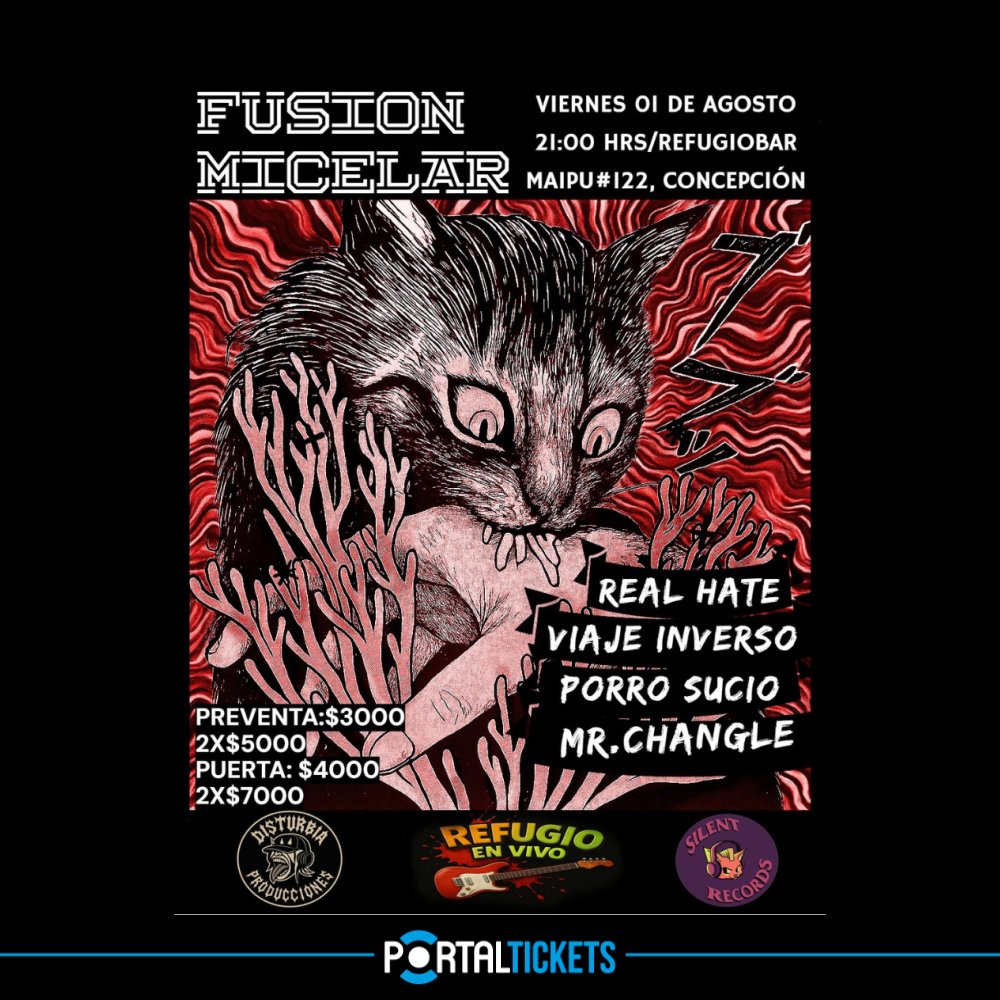 Flyer Evento FUSION MICELAR EN REFUGIO BAR, CONCEPCIÓN