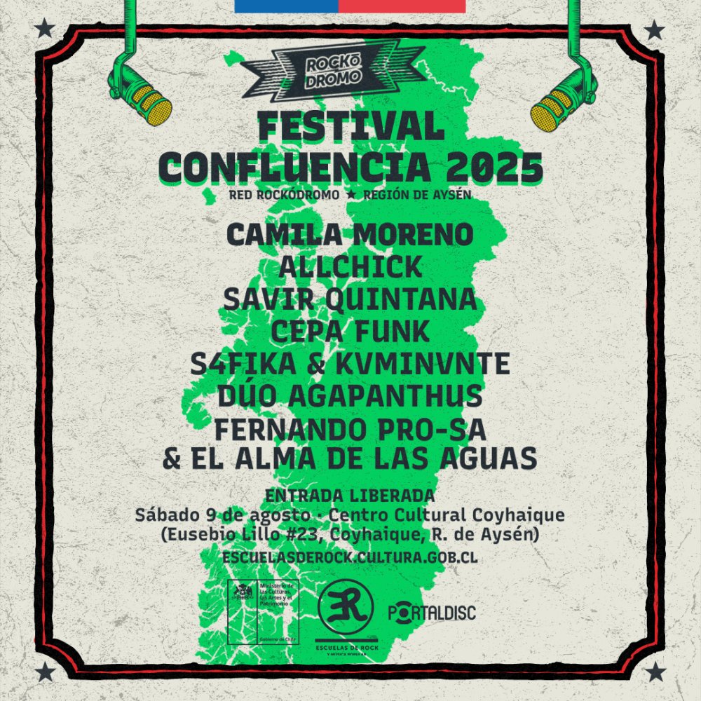 Flyer FESTIVAL CONFLUENCIA 2025 CENTRO CULTURAL COYHAIQUE