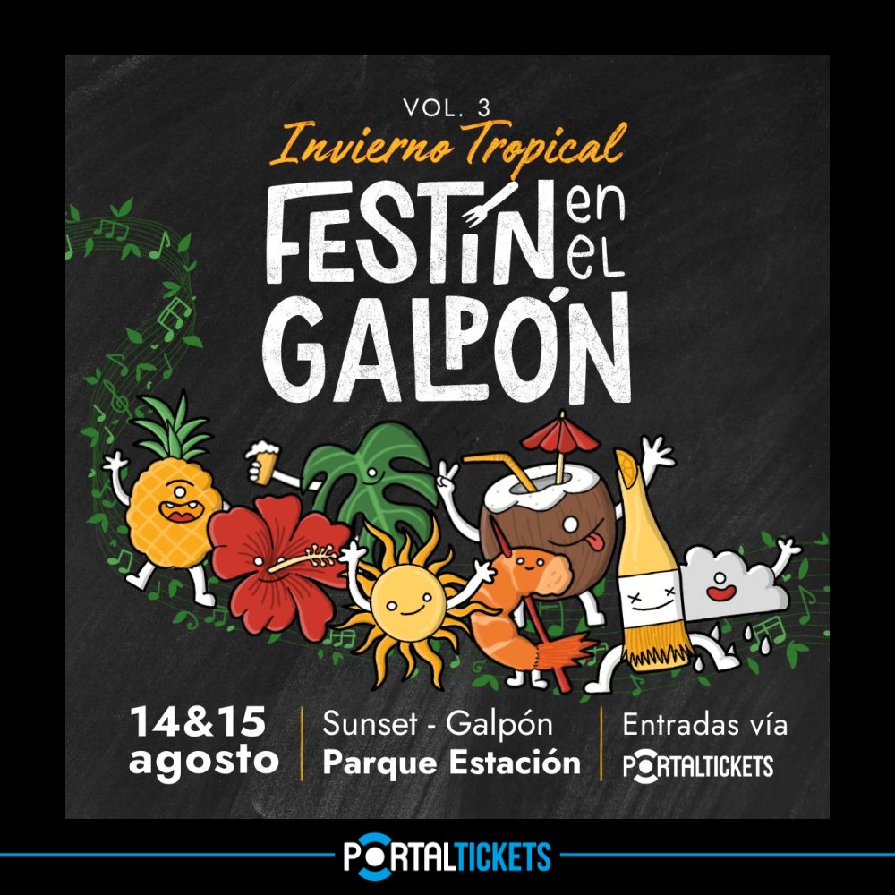 Flyer FESTÍN EN EL GALPÓN PUERTO VARAS • VOL. 3: INVIERNO TROPICAL
