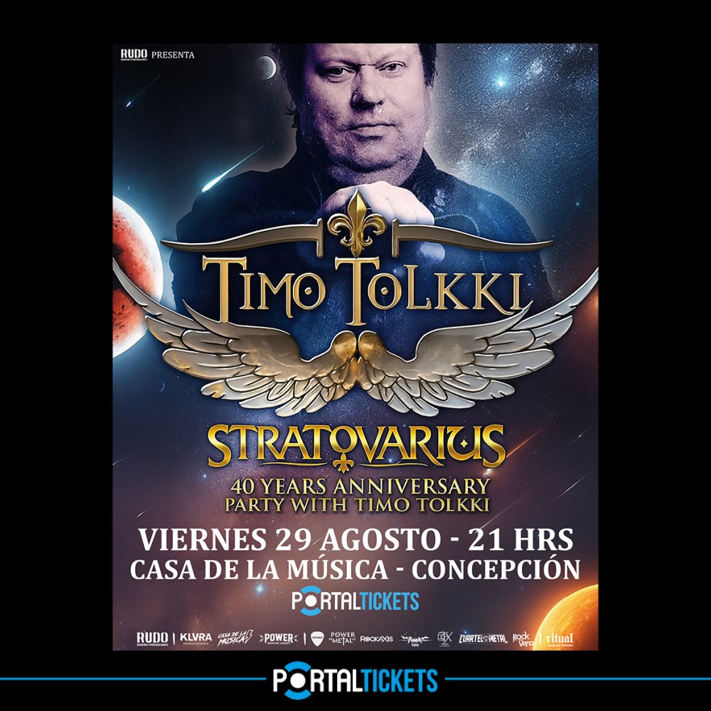 Flyer TIMO TOLKKI EN CONCEPCIÓN: STRATOVARIUS 40 ANIVERSARIO