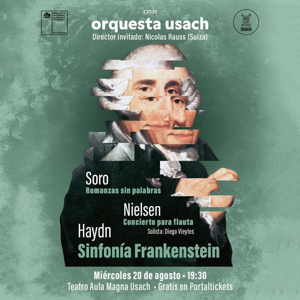 Flyer ORQUESTA USACH: SORO - NIELSEN - HAYDN / TEATRO AULA MAGNA USACH