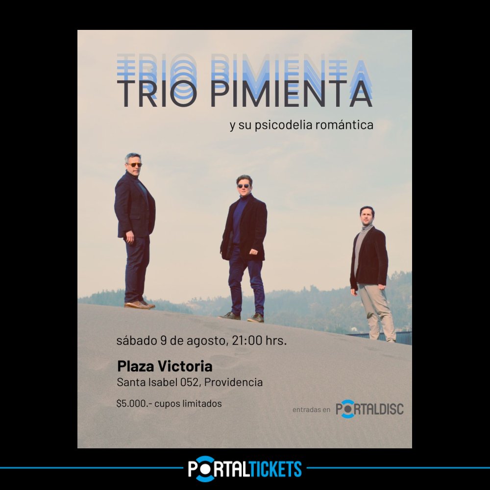 Flyer TRÍO PIMIENTA EN PLAZA VICTORIA