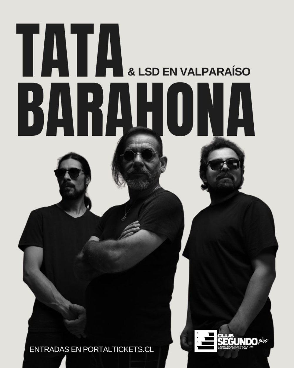Flyer TATA BARAHONA & LSD EN VALPARAÍSO - CLUB SEGUNDO PISO