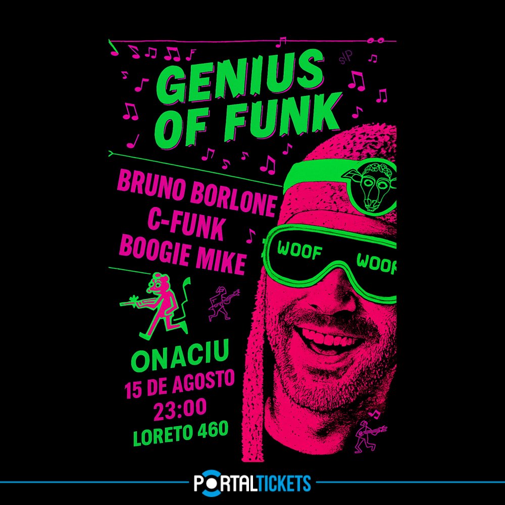Flyer GENIUS OF FUNK EN ONACIÚ