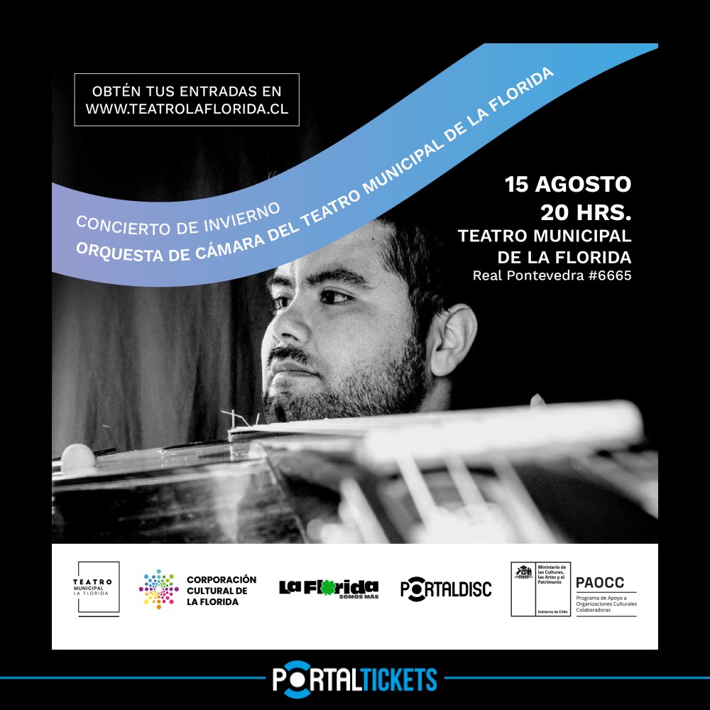 Flyer CONCIERTO DE INVIERNO: ORQUESTA DE CÁMARA DEL TEATRO MUNICIPAL DE LA FLORIDA - 15 DE AGOSTO