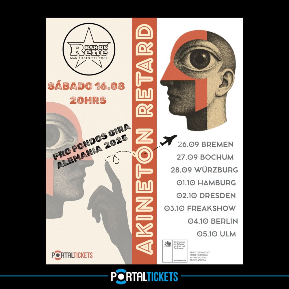 Flyer AKINETÓN RETARD GIRA ALEMANIA EN BAR DE RENÉ
