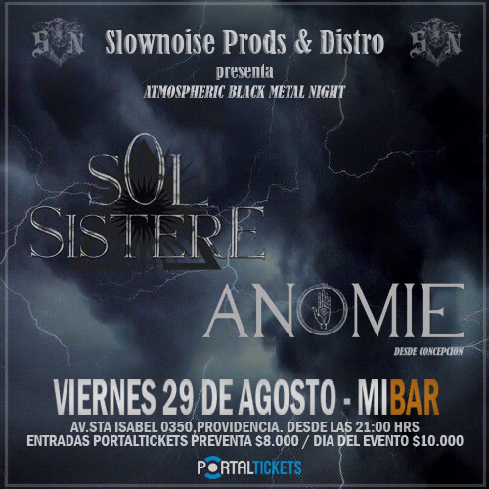 Flyer Evento ATMOSPHERIC BLACK METAL NIGHT: SOL SISTERE + ANOMIE EN MIBAR