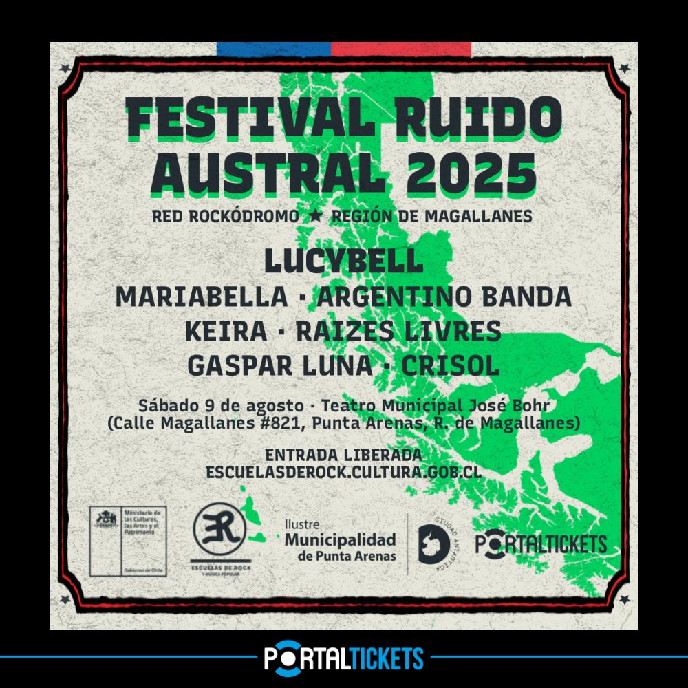 Flyer FESTIVAL RUIDO AUSTRAL EN TEATRO MUNICIPAL DE PUNTA ARENAS