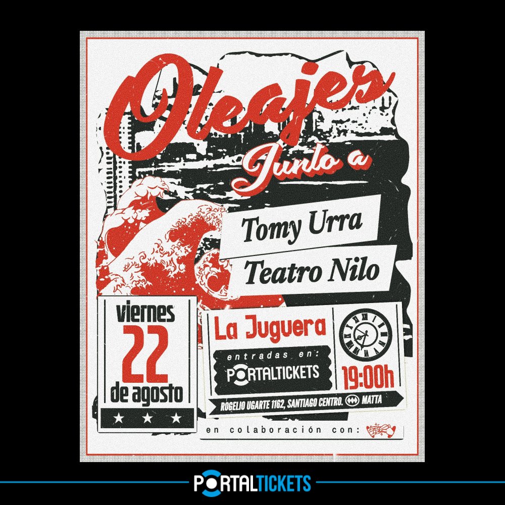 Flyer OLEAJES + TEATRO NILO + TOMY URRA EN LA JUGUERA