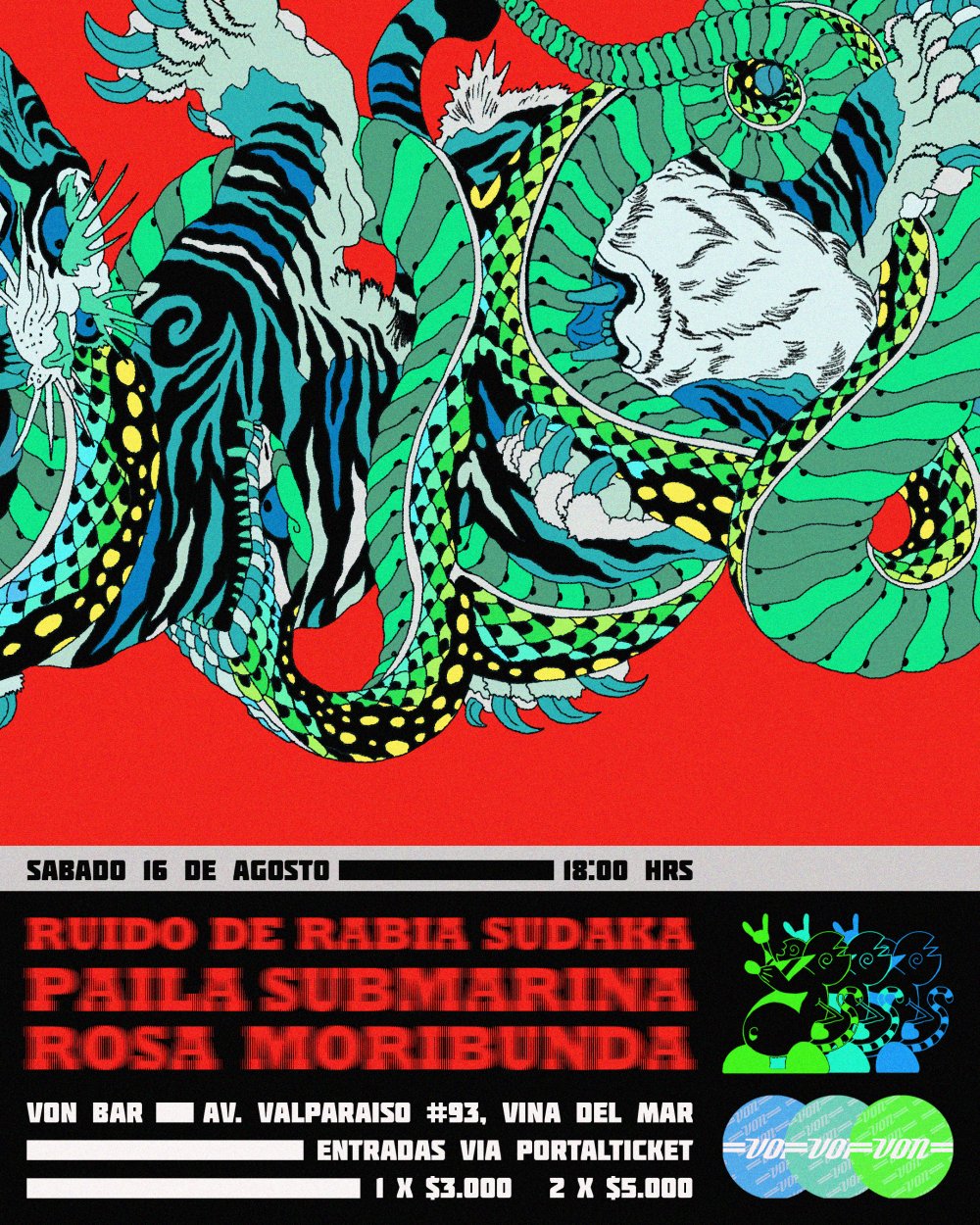 Flyer VON BAR PRESENTA: RUIDOS SUBMARINOS EN VON CONCERT, VIÑA DEL MAR