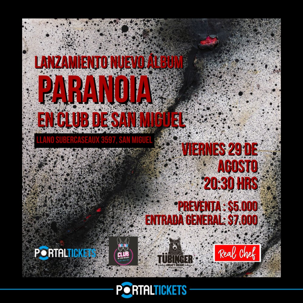 Flyer GRECO MURILLO: LANZAMIENTO DISCO PARANOIA EN CLUB DE SAN MIGUEL