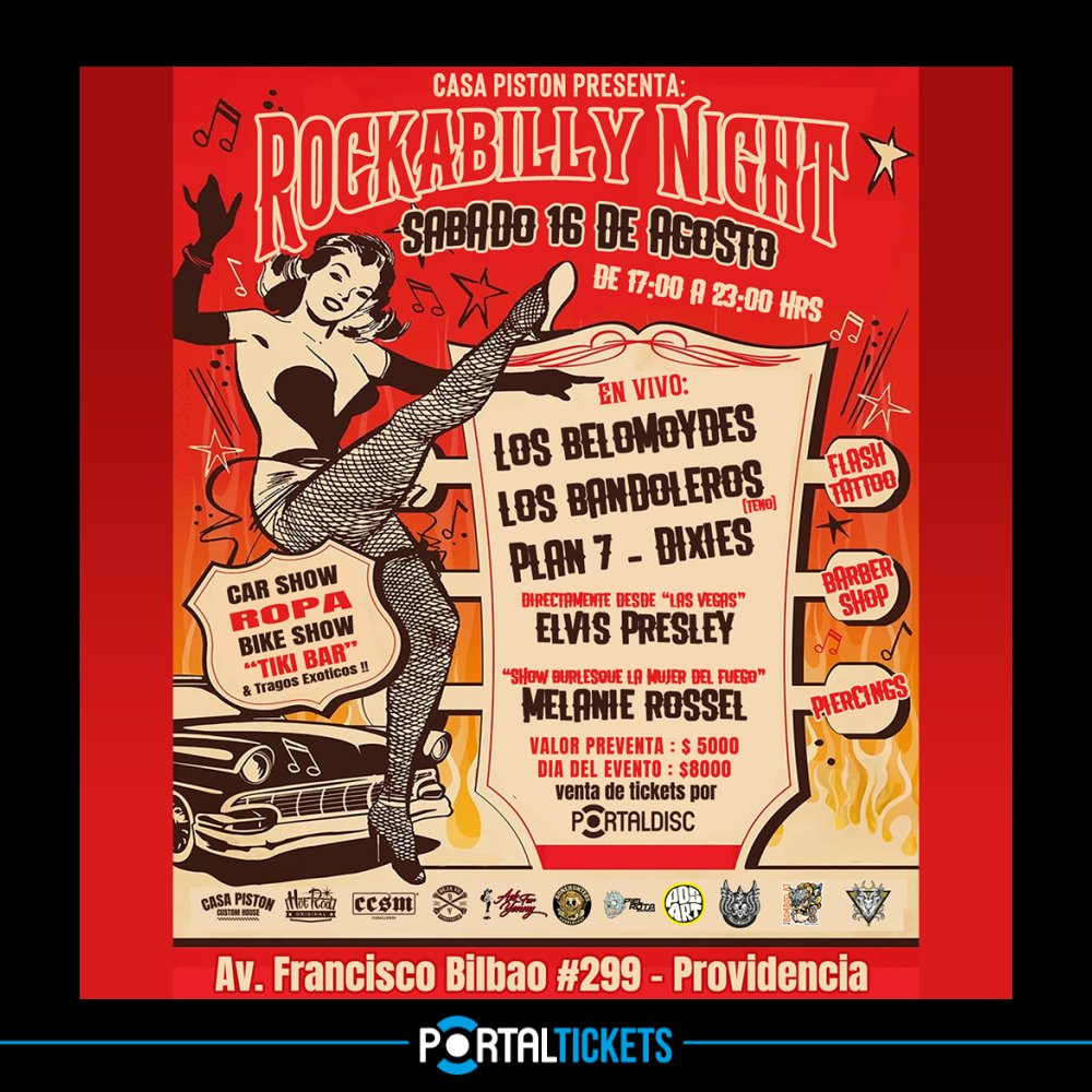 Flyer ROCKABILLY NIGHT EN CASA PISTÓN