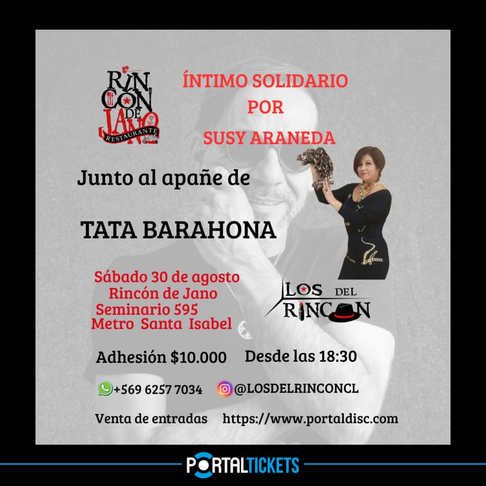 Flyer TATA BARAHONA SOLIDARIO EN RINCÓN DE JANO