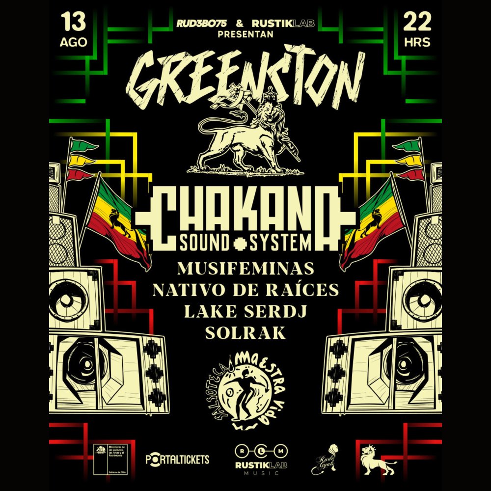 Flyer CHAKANA + GREENSTON EN MAESTRA VIDA