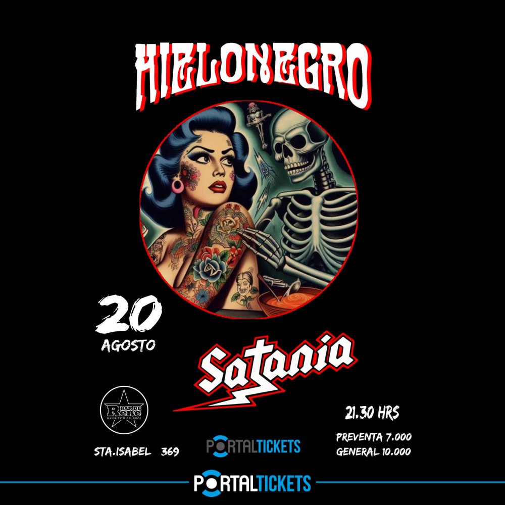 Flyer HIELO NEGRO + SATANIA POR PRIMERA VEZ JUNTOS EN EL BAR DE RENÉ