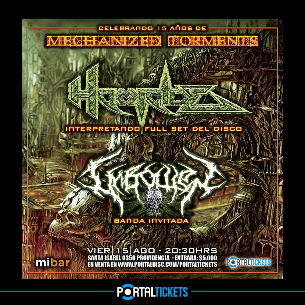 Flyer HOMICIDE LANZAMIENTO: MECHANIZED TORMENT EN MIBAR