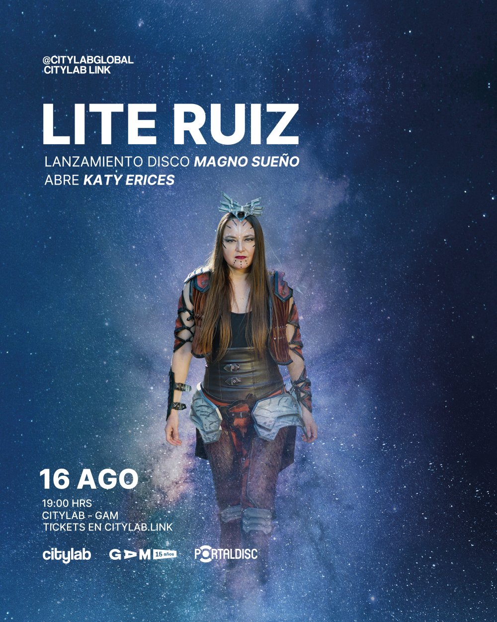 Flyer LITE RUIZ: LANZAMIENTO DISCO MAGNO SUEÑO EN CITYLAB, GAM