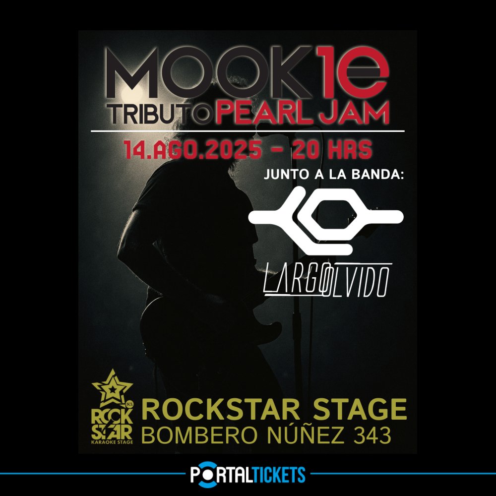 Flyer MOOKIE: TRIBUTO PEARL JAM + LARGO OLVIDO EN ROCKSTAR STAGE