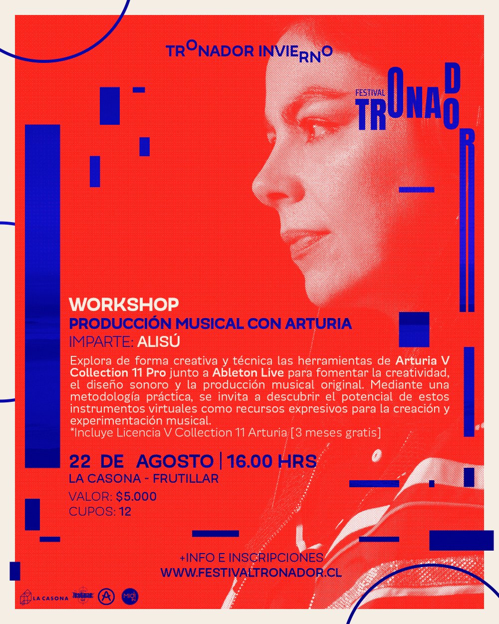 Flyer WORKSHOP: PRODUCCIÓN MUSICAL CON ARTURIA