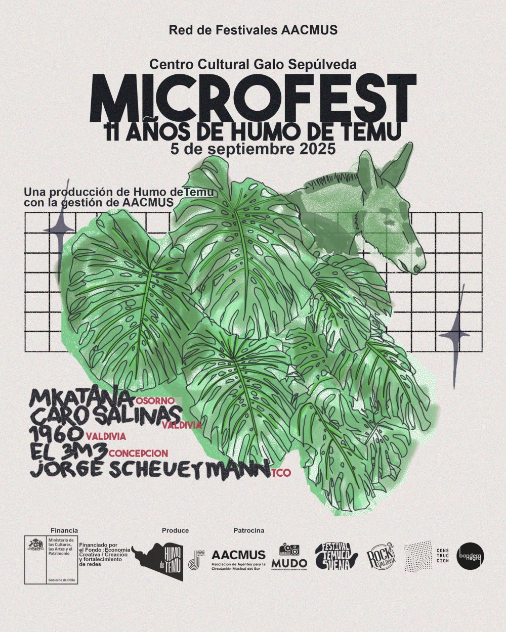 Flyer MICROFESTIVAL: 11 AÑOS DE HUMO DE TEMU EN CC GALO SEPÚLVEDA, TEMUCO