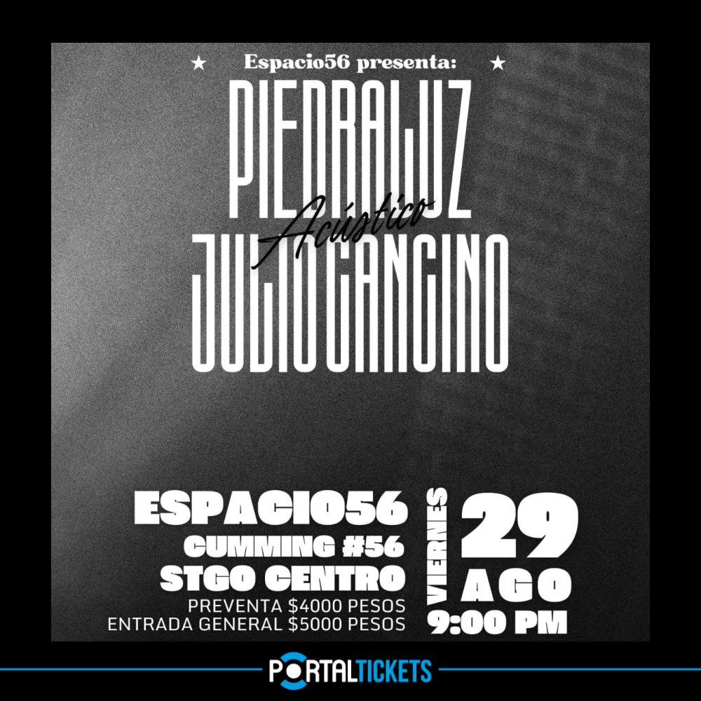 Flyer UNA VELADA ACÚSTICA EN ESPACIO 56