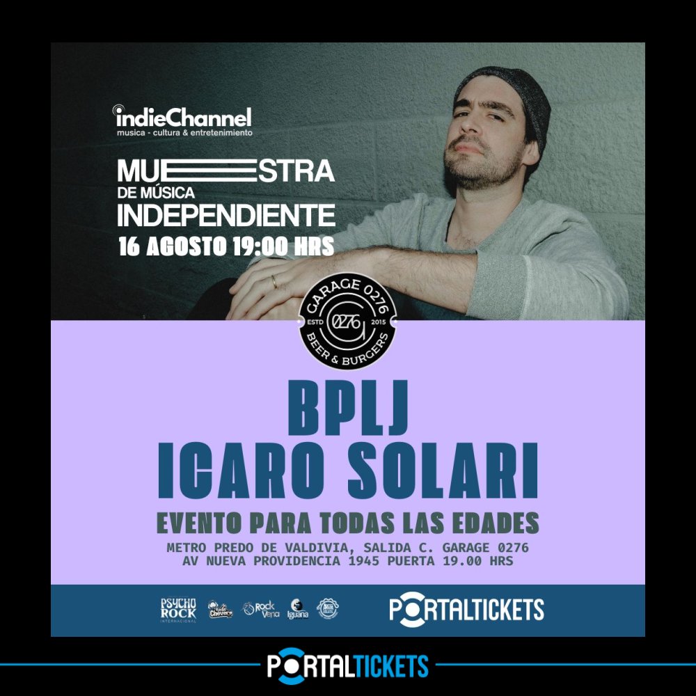 Flyer MUESTRA DE MÚSICA INDEPENDIENTE: BPLJ + ICARO SOLARI EN GARAGE 0276