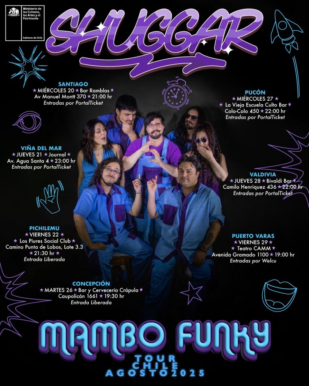 Flyer SHUGGAR EN RAMBLAS BAR (GIRA CHILE 2025)