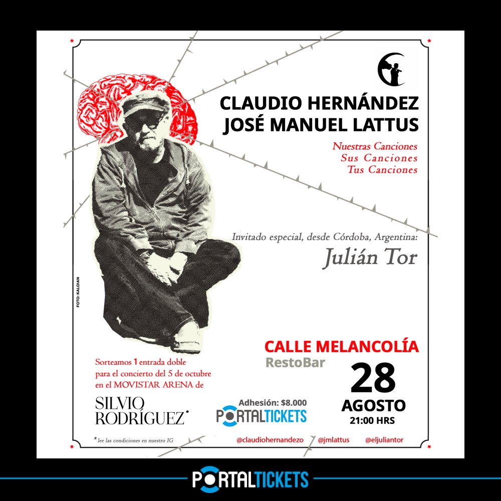 Flyer CLAUDIO HERNANDEZ + JOSE MANUEL LATTUS EN CALLE MELANCOLIA