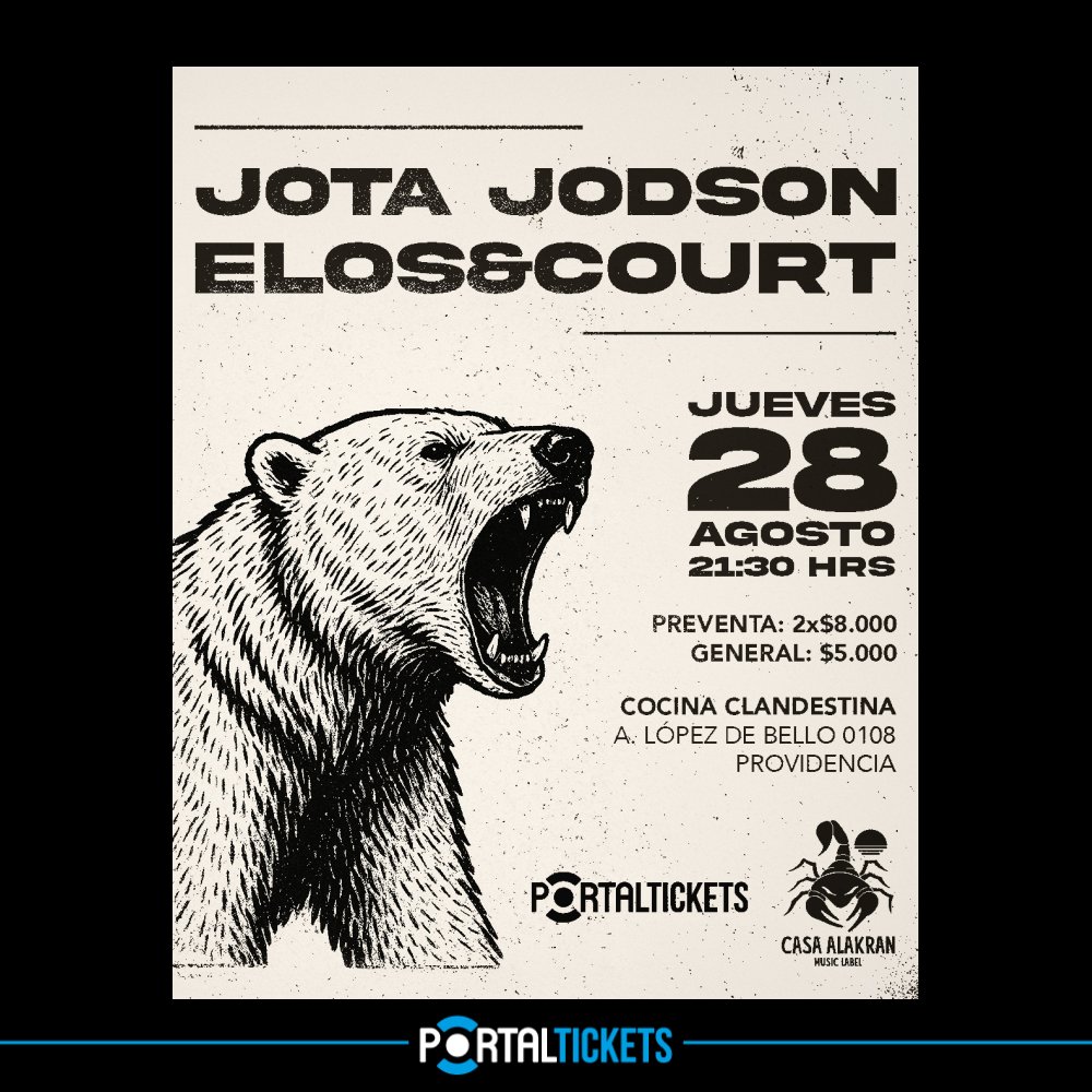 Flyer JOTA JODSON + ELOS&COURT EN COCINA CLANDESTINA