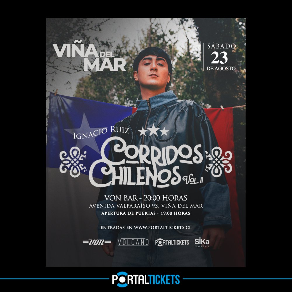 Flyer CORRIDOS CHILENOS VOL. 2 VIÑA DEL MAR