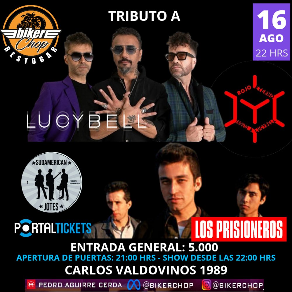 Flyer NOCHE DE ROCK CHILENO EN BIKER CHOP