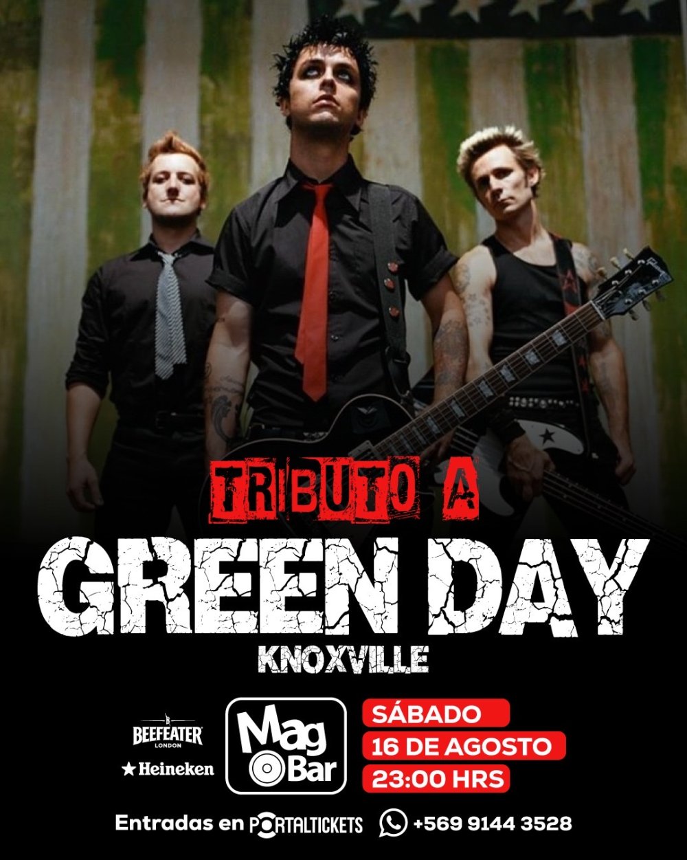 Flyer TRIBUTO A GREEN DAY EN MAGBAR, CHILLÁN