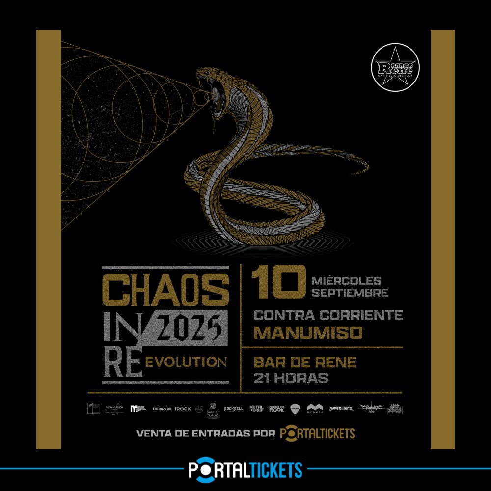 Flyer CHAOS IN REEVOLUTION FEST 2 - CONTRA CORRIENTE + MANUMISO EN BAR DE RENÉ