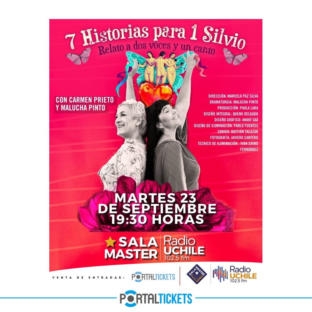 Flyer 7 HISTORIAS PARA 1 SILVIO: CARMEN PRIETO + MALUCHA PINTO EN SALA MASTER