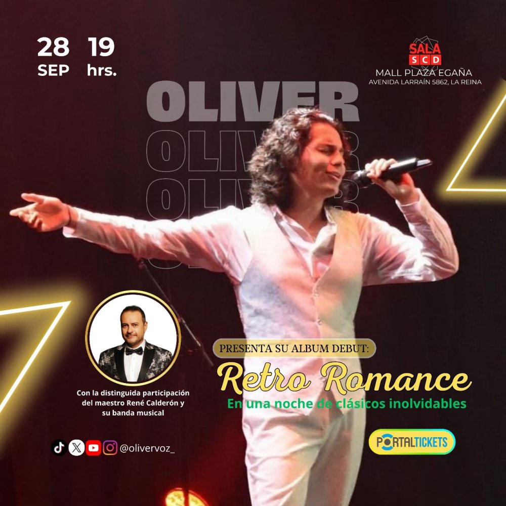 Flyer Evento OLIVER: RETRO ROMANCE EN SALA SCD EGAÑA