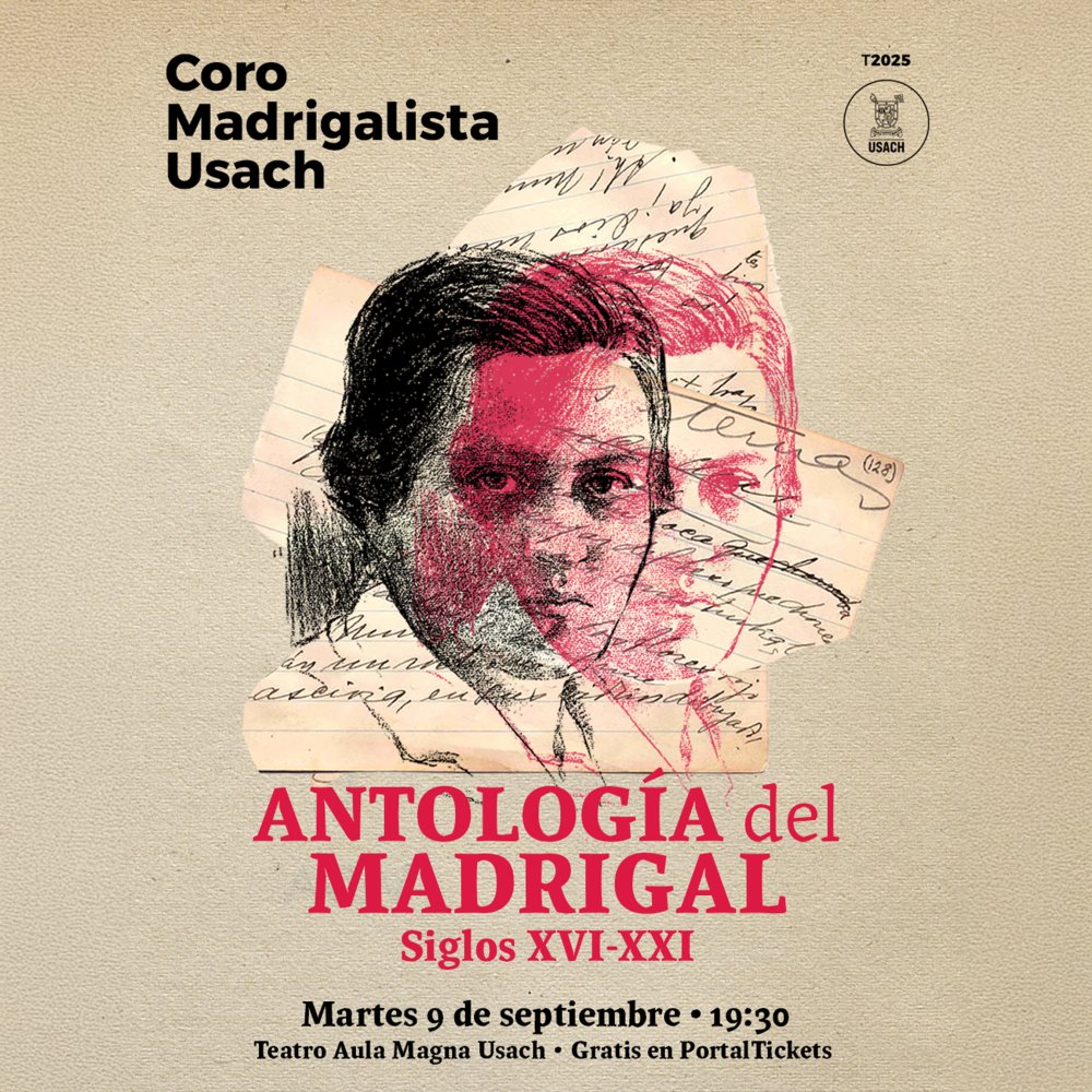 Flyer Evento CORO MADRIGALISTA USACH: ANTOLOGÍA DEL MADRIGAL / TEATRO AULA MAGNA USACH