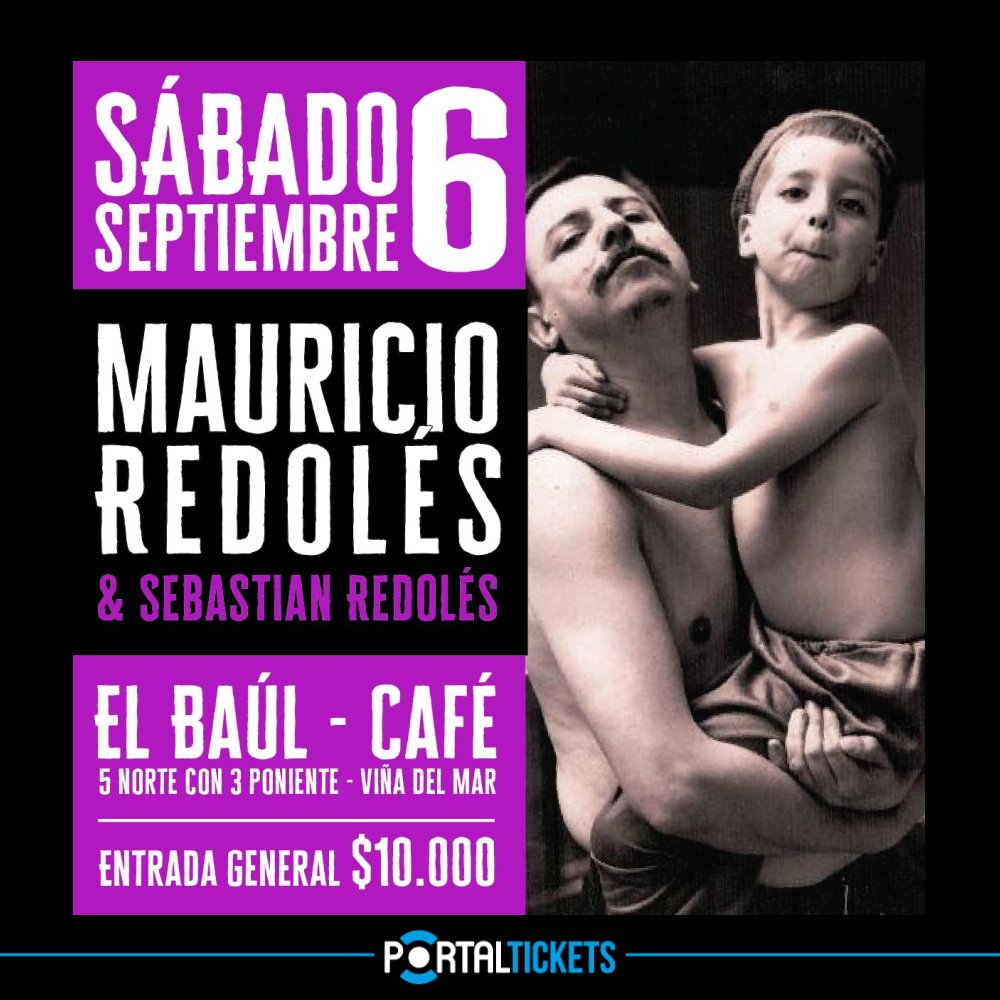Flyer MAURICIO REDOLÉS + SEBASTIÁN REDOLÉS EN EL BAÚL CAFÉ, VIÑA DEL MAR