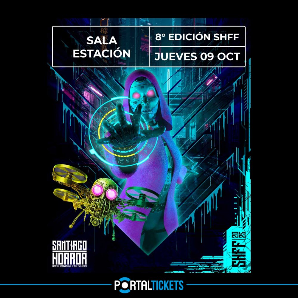 Flyer Evento 9 DE OCTUBRE - 8° EDICIÓN, SANTIAGO HORROR - FESTIVAL INTERNACIONAL DE CINE DE FANTÁSTICO EN SALA ESTACION USACH