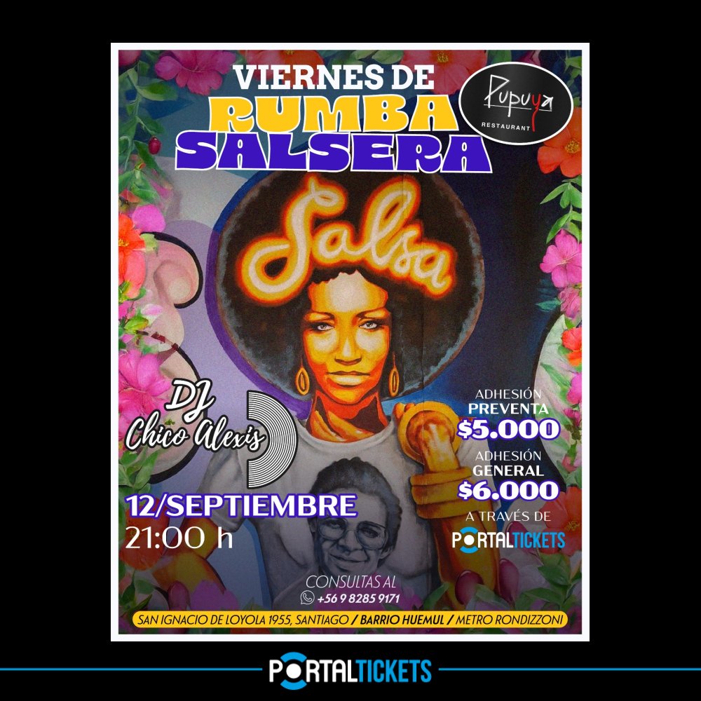 Flyer Evento DJ CHICO ALEXIS EN PUPUYA RESTAURANT