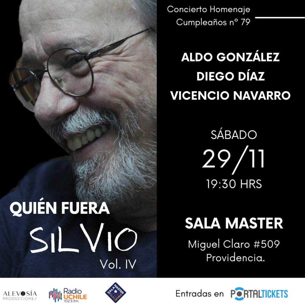 Flyer Evento QUIEN FUERA SILVIO: ALDO GONZALEZ + DIEGO DIAZ + VICENCIO NAVARRO EN SALA MASTER