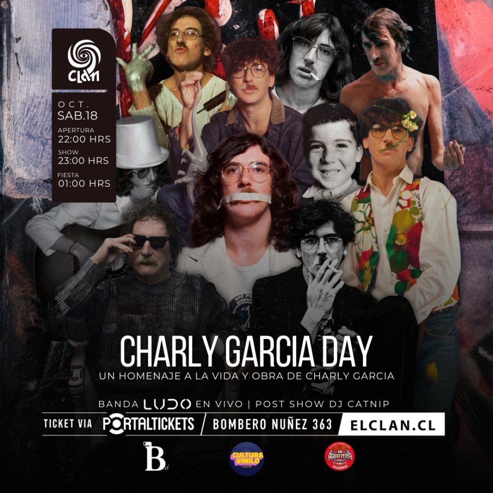 Flyer Evento CLAN PRESENTA: CHARLY GARCÍA DAY