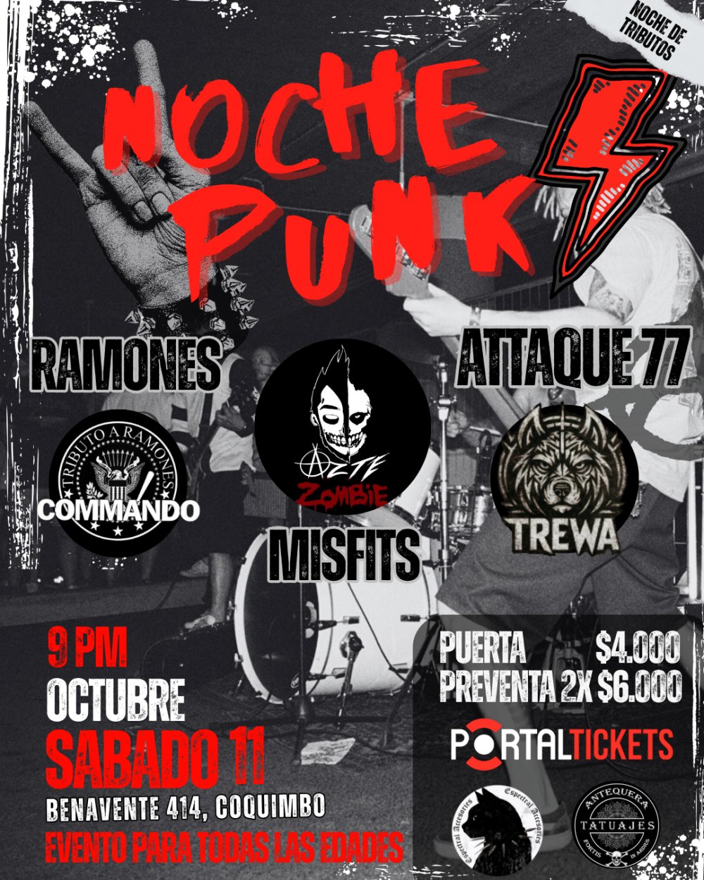 Flyer Evento ENVÍA DE REGALO TICKETS PARA NOCHEPUNK EN PUNTO DE ENCUENTRO, COQUIMBO