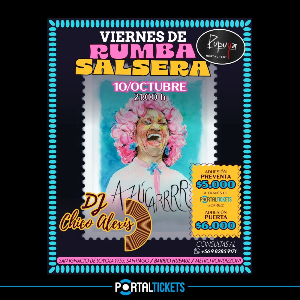 Flyer Evento DJ CHICO ALEXIS EN PUPUYA RESTAURANT