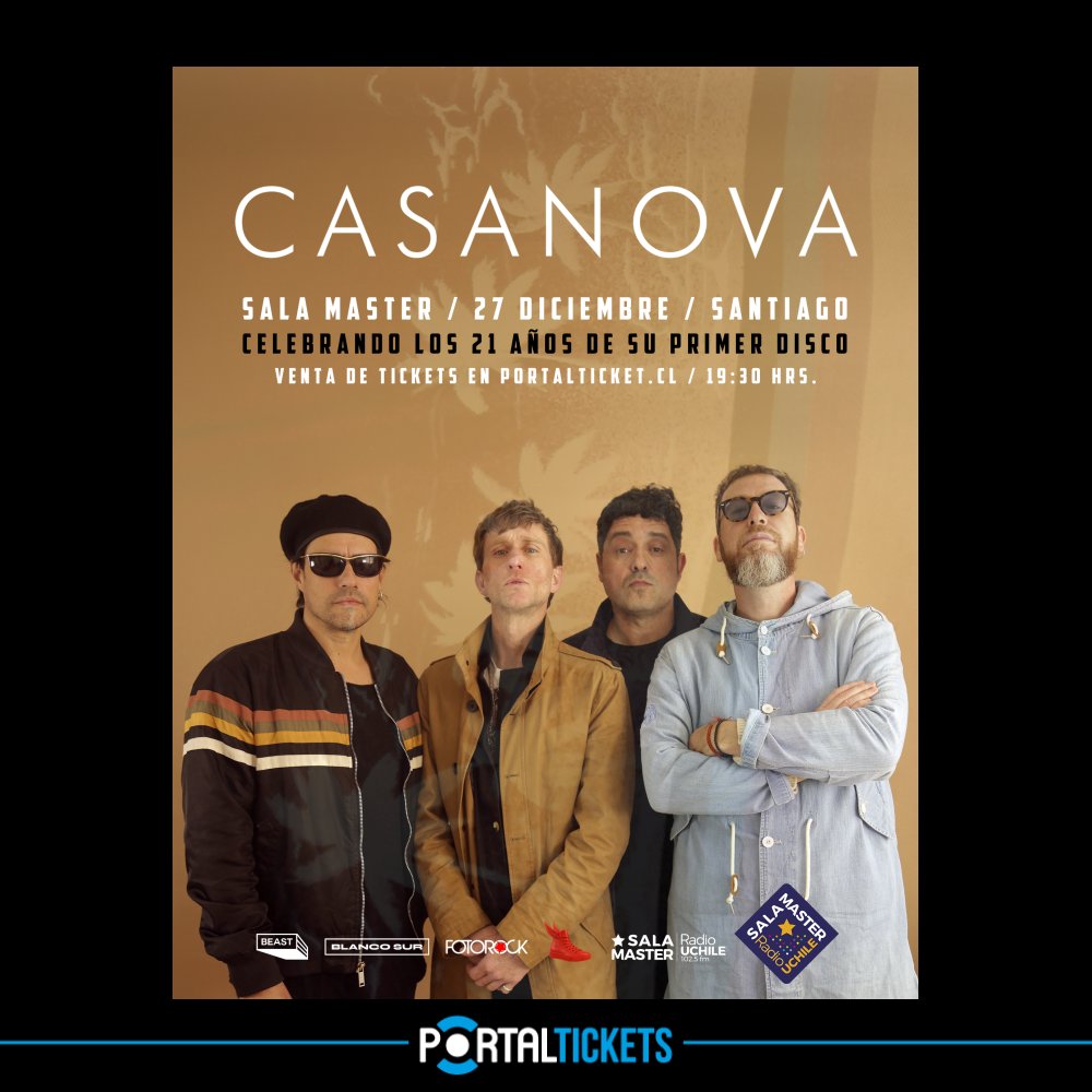 Flyer CASANOVA EN VIVO EN SALA MASTER