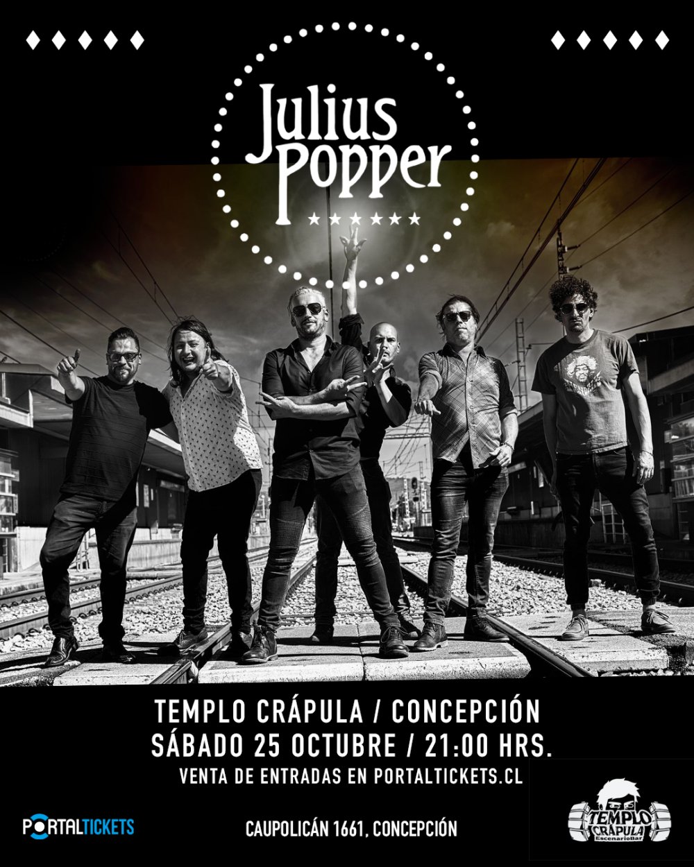 Flyer Evento JULIUS POPPER: CONCIERTO LA INNOMBRABLE, EN TEMPLO CRÁPULA, CONCEPCIÓN
