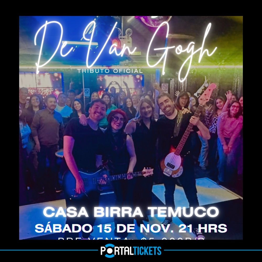 Flyer Evento TRIBUTO LA OREJA DE VAN GOH EN CASA BIRRA, TEMUCO