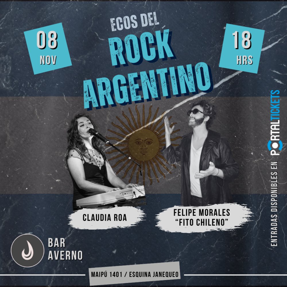 Flyer Evento ECOS DEL ROCK ARGENTINO EN EL AVERNO, CONCEPCIÓN