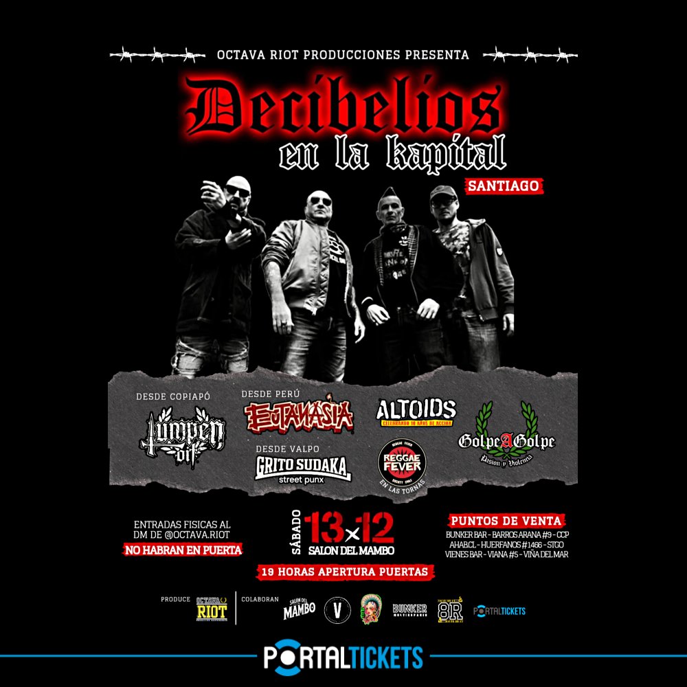 Flyer DECIBELIOS EN CHILE - SALÓN DEL MAMBO