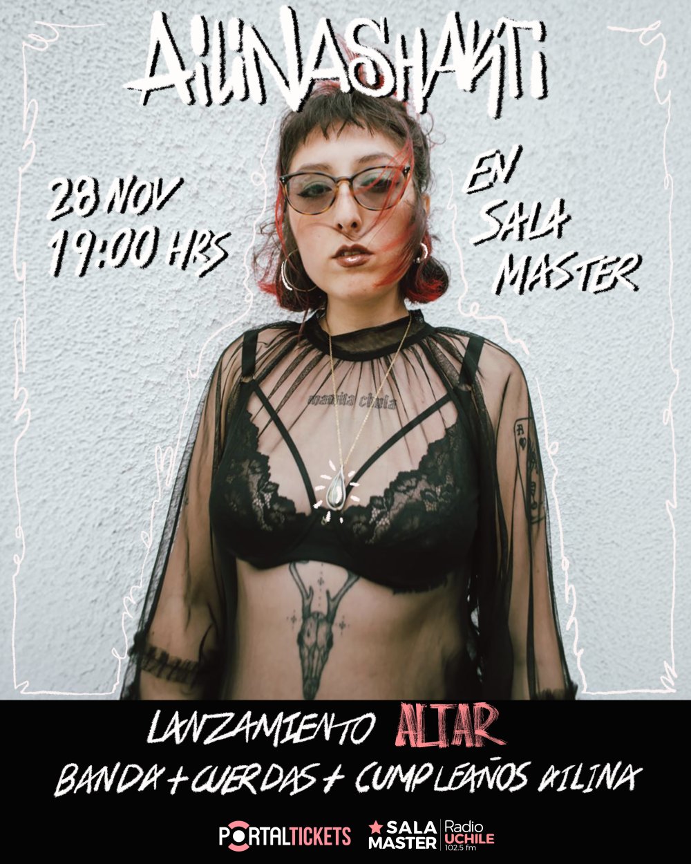 Flyer Evento AILINASHAKTI EN SALA MASTER