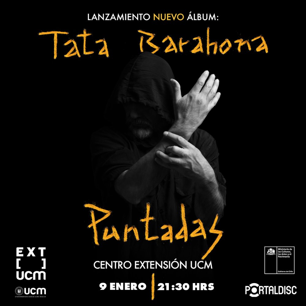 Flyer TATA BARAHONA PRESENTA SU NUEVO DISCO PUNTADAS EN TALCA